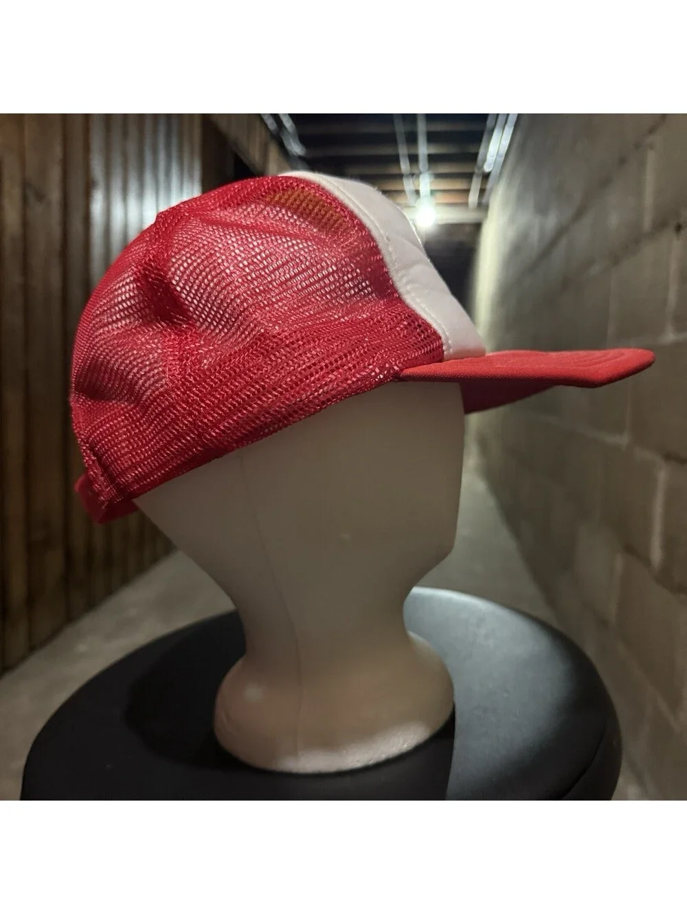 Vintage 80’s Old Fart Trucker Snapback Hat Red White Mesh Novelty Gag Gift Cap